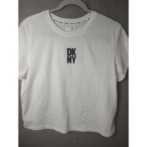 DKNY Women's Crew Neck T-Shirt With Logo Short‎ Sleeve Black Size S/P